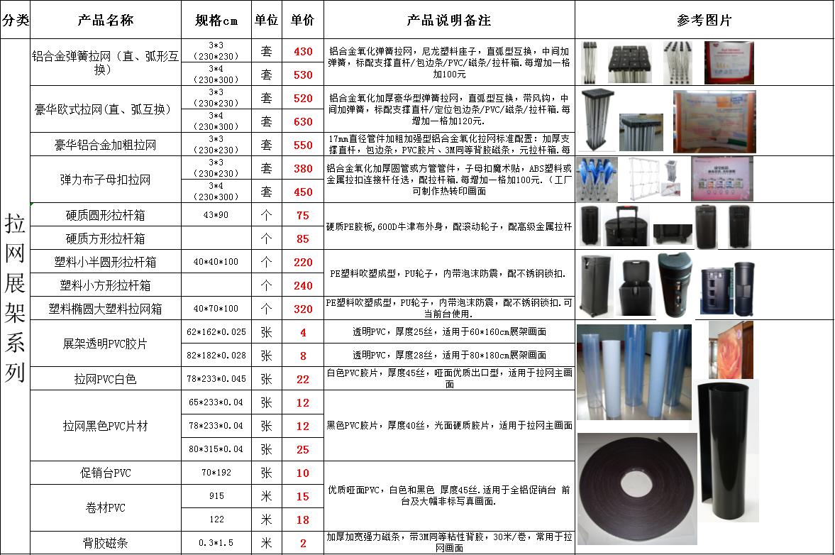 拉网展架价格